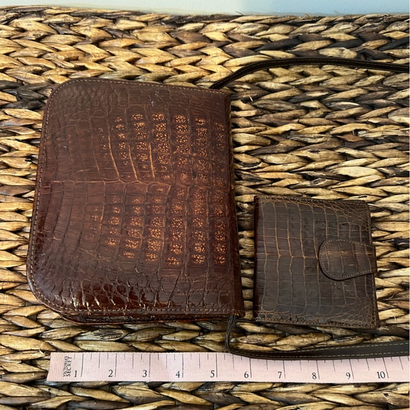 Crocodile Skin Shoulder Bag/Purse and Wallet - Vintage - Picture 8 of 11